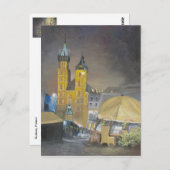 Carte Postale Cracovie la nuit (Devant / Derrière)