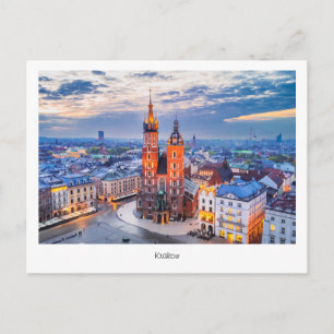 Carte postale Cracovie nuit en Pologne