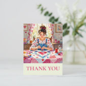 Carte Postale Crafter Quilting Sewing Thank you (Debout devant)