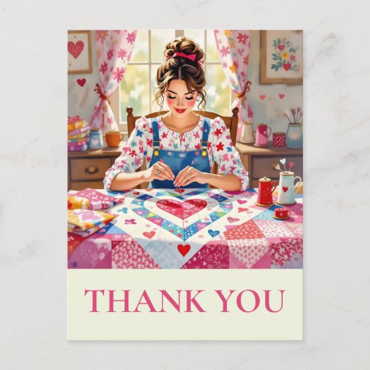 Carte Postale Crafter Quilting Sewing Thank you (Devant)