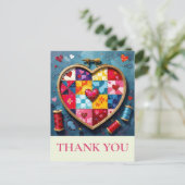 Carte Postale Crafter Quilting Sewing Thank you (Debout devant)