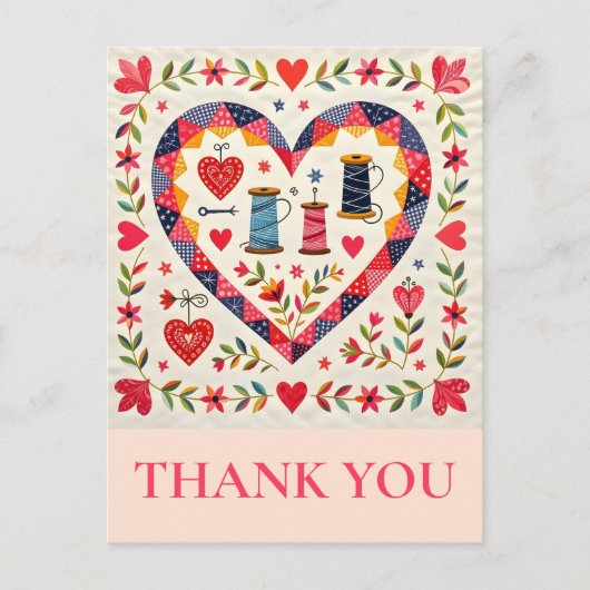 Carte Postale Crafter Quilting Sewing Thank you (Devant)