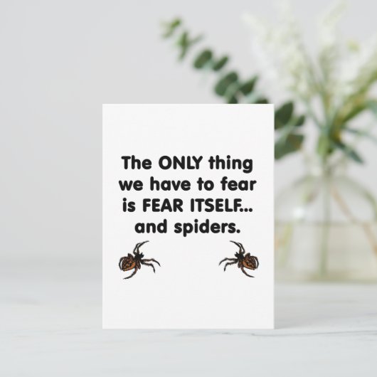 Carte Postale Craignez-vous les araignées (Debout devant)