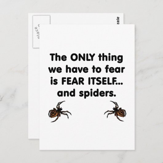 Carte Postale Craignez-vous les araignées (Devant / Derrière)