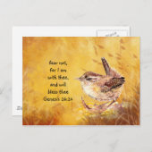 Carte Postale Crainte non encouragée Aquarelle Oiseau (Devant / Derrière)