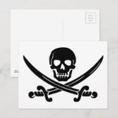 Carte Postale crâne-307778 crâne épées croisées noir manteau d' (Devant / Derrière)