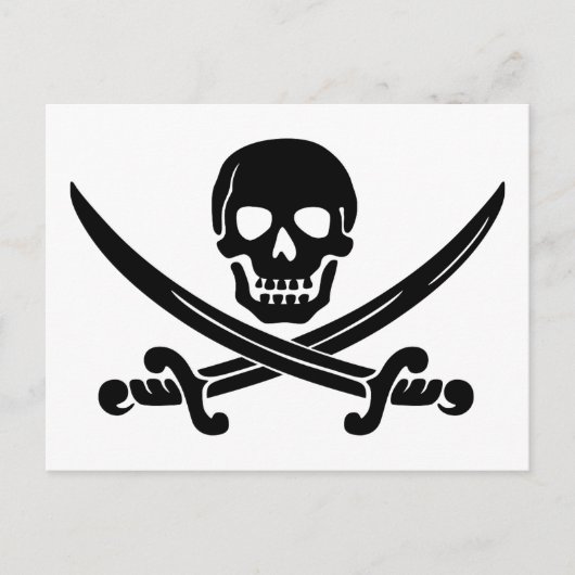 Carte Postale crâne-307778 crâne épées croisées noir manteau d' (Devant)