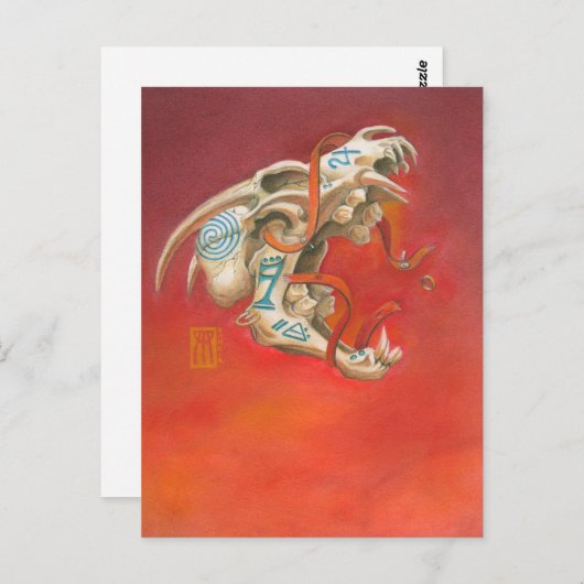 Carte Postale Crâne à cris Mini impression (Devant / Derrière)