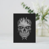 Carte Postale Crâne à flamme - Argent (Debout devant)