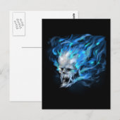 Carte Postale Crâne à flamme bleue (Devant / Derrière)