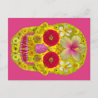 Carte Postale Crâne à fleurs 8