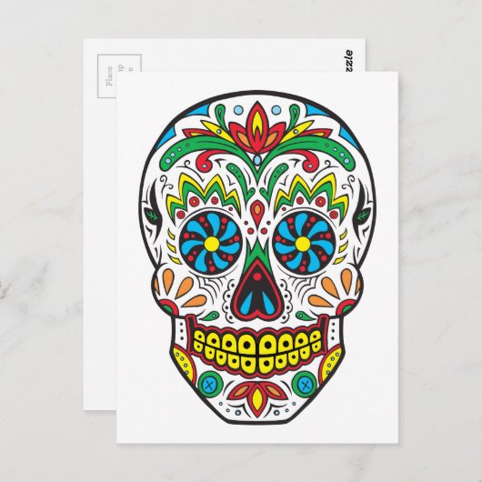 Carte Postale Crâne à sucre (Devant / Derrière)