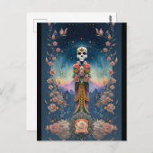 Carte Postale Crâne à sucre - Fête des morts (Devant / Derrière)