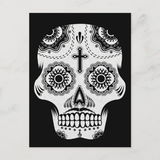 Carte Postale Crâne à sucre moustache (Devant)