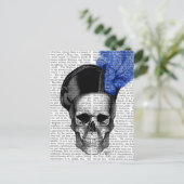 Carte Postale Crâne avec Casquette bleu (Debout devant)