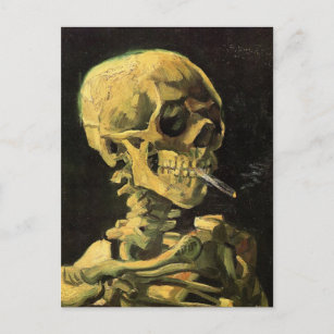 Carte Postale Crâne avec cigarette brûlante par Vincent van Gogh