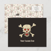 Carte Postale Crâne avec coeurs (Devant / Derrière)