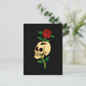 Carte Postale Crâne avec Rose (Debout devant)