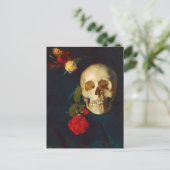 Carte Postale Crâne avec Roses | Carl Schuch (Debout devant)