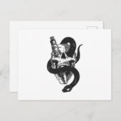 Carte Postale Crâne avec serpent (Devant / Derrière)