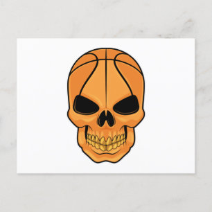 Carte Postale Crâne avec tête de basket-ball