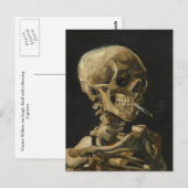 Carte Postale Crâne avec une cigarette brûlante par Van Gogh (Devant / Derrière)