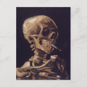 Carte Postale Crâne avec une cigarette brûlante - Vincent Van Go