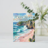 Carte Postale Crane Beach Barbados (Debout devant)