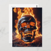 Carte Postale Crâne brûlant (Devant / Derrière)