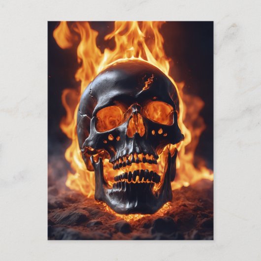 Carte Postale Crâne brûlant (Devant)