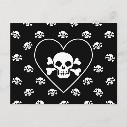 Carte Postale Crâne dans le coeur (Devant)
