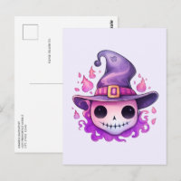 Crâne dans un chapeau de sorcière Fantaisiste