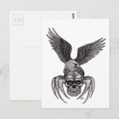 Carte Postale Crâne d'araignée avec aigle (Devant / Derrière)