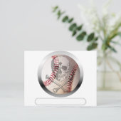 Carte Postale Crâne de baseball et os croisés (Debout devant)
