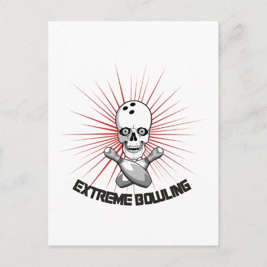 Carte Postale Crâne de Bowling extrême et cordes (Devant)