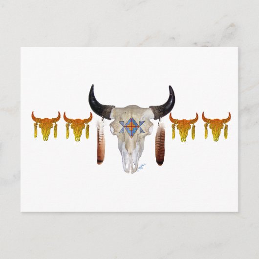 Carte Postale Crâne de Buffalo de sud-ouest (Devant)