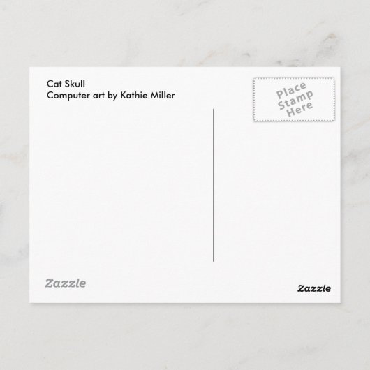 Carte Postale crâne de chat (Dos)