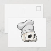 Carte Postale Crâne de cuisinier avec toque de chef (Devant / Derrière)