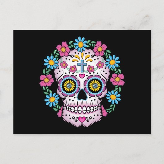 Carte Postale Crâne de Dia de los Muertos (Devant)