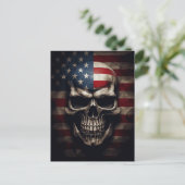 Carte Postale Crâne de drapeau américain (Debout devant)