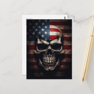 Carte Postale Crâne de drapeau américain