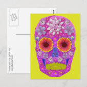 Carte Postale Crâne de fleurs 2 (Devant / Derrière)