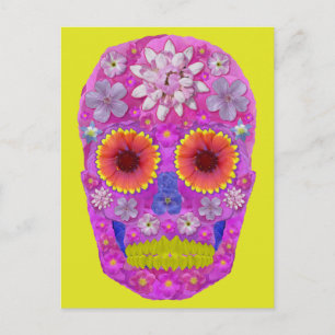 Carte Postale Crâne de fleurs 2