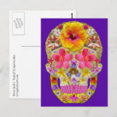 Carte Postale Crâne de fleurs 4 - Tropical (Devant / Derrière)