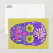 Carte Postale Crâne de fleurs 5 (Devant / Derrière)