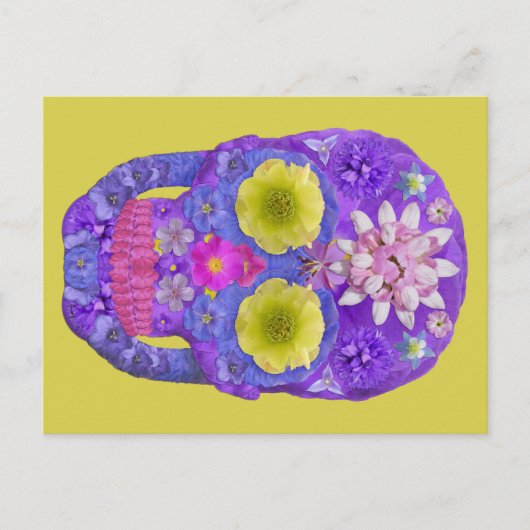 Carte Postale Crâne de fleurs 5 (Devant)