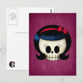 Carte Postale Crâne de la fille Rockabilly (Devant / Derrière)