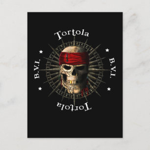Carte Postale Crâne de pirate de Tortola BVI