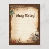 Carte Postale Crâne de pirate Parle comme un pirate anniversaire (Devant)