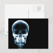 CARTE POSTALE CRÂNE DE SQUELETTE À VISION RAYONS X - BLEU (Devant / Derrière)